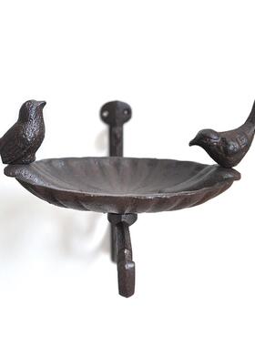 铸铁挂钩壁挂鸟食盆 美式乡村铁艺吊蓝挂钩庭院户外墙面吊钩