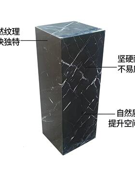 黑白根天然大理石雕塑摆件装饰底座奇石佛像艺术品展示摆台可定制