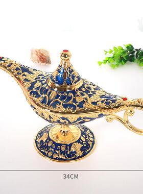 阿拉丁神灯34*19复古欧式合金摆设许愿灯神灯创意装饰摆件工艺品
