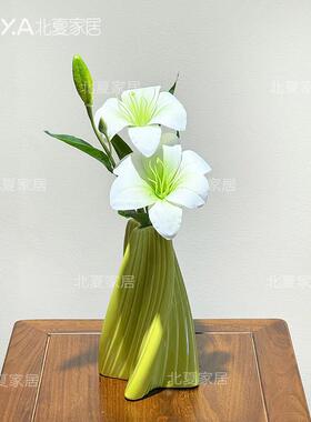 假百合花仿真花束客厅摆设餐桌轻奢工艺花艺花束家居摆件