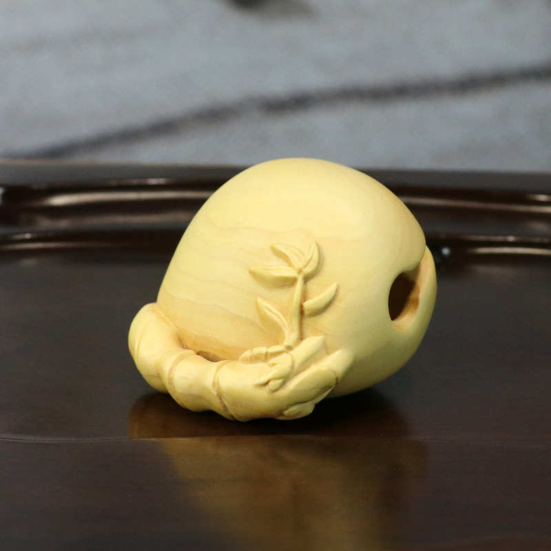 黄杨木雕竹节木鱼节节高升木质随身携带手把件打击乐器佛系念摆件 - 图3