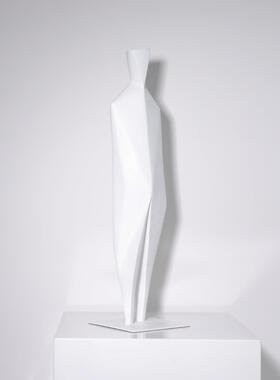 现代约黑色抽象立体人物雕塑装摆件样板简软间售楼B0443处大堂客