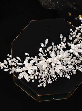Silver Color Flower Hair Comb Jewelry Girls Handmade Alloy P