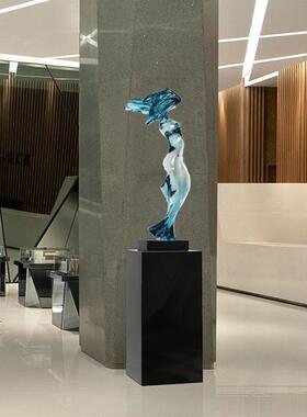 抽象雕塑透明树脂抽象装艺摆件售楼部酒店大堂落地塑软家居术客厅