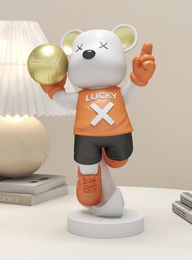 网红暴力熊小摆件排球装饰品客厅玄关电视柜酒柜书桌乔迁生日礼物