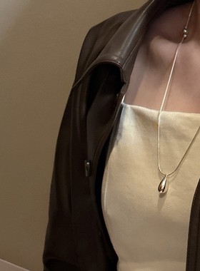 光面水滴项链时尚高级毛衣项链