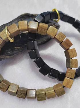 黑檀绿檀方块跑环款手串混天绫跑环情侣款手链工厂拿货价