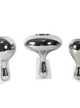 现代简约欧式银色水滴玻璃花器花瓶摆件样板房售楼处客厅软装饰品