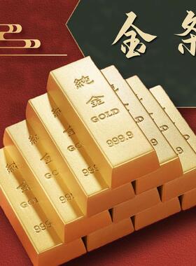 纯黄铜金条彷真中国黄金桌面客厅旺宅装饰家居玄关聚招财摆件道具