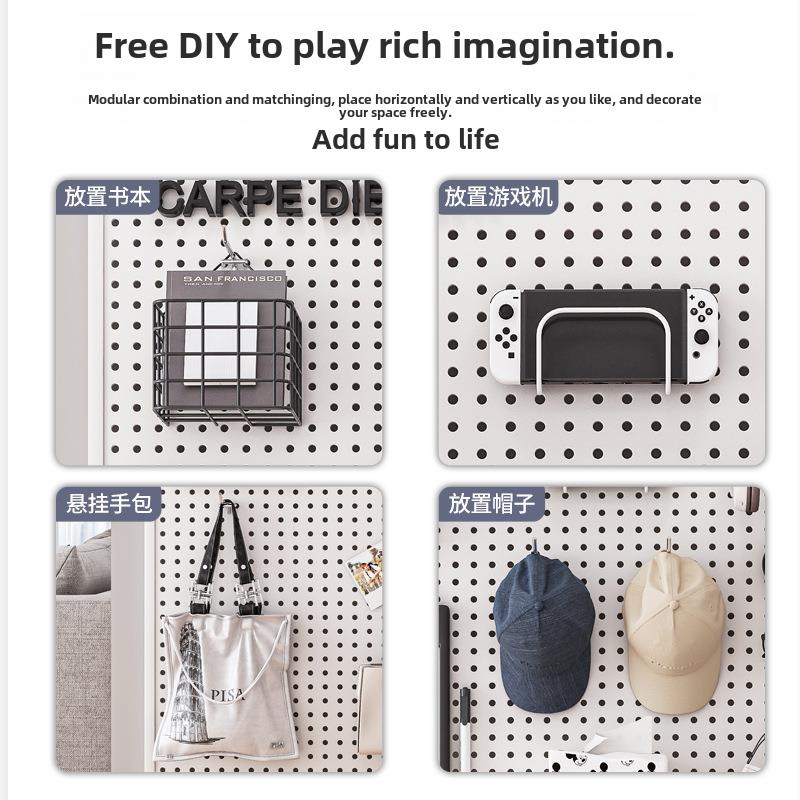Hole board wall hanging rack storage rack dormitory storage rack display rack iron hole board hole version power tools wall mounted