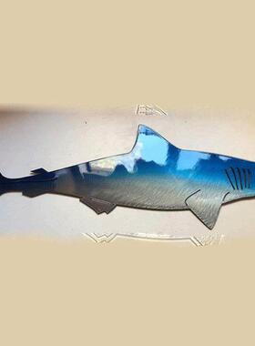 海洋动物壁挂公园摆件鲨鱼铁艺工艺装饰品不锈钢家居金属外贸跨境