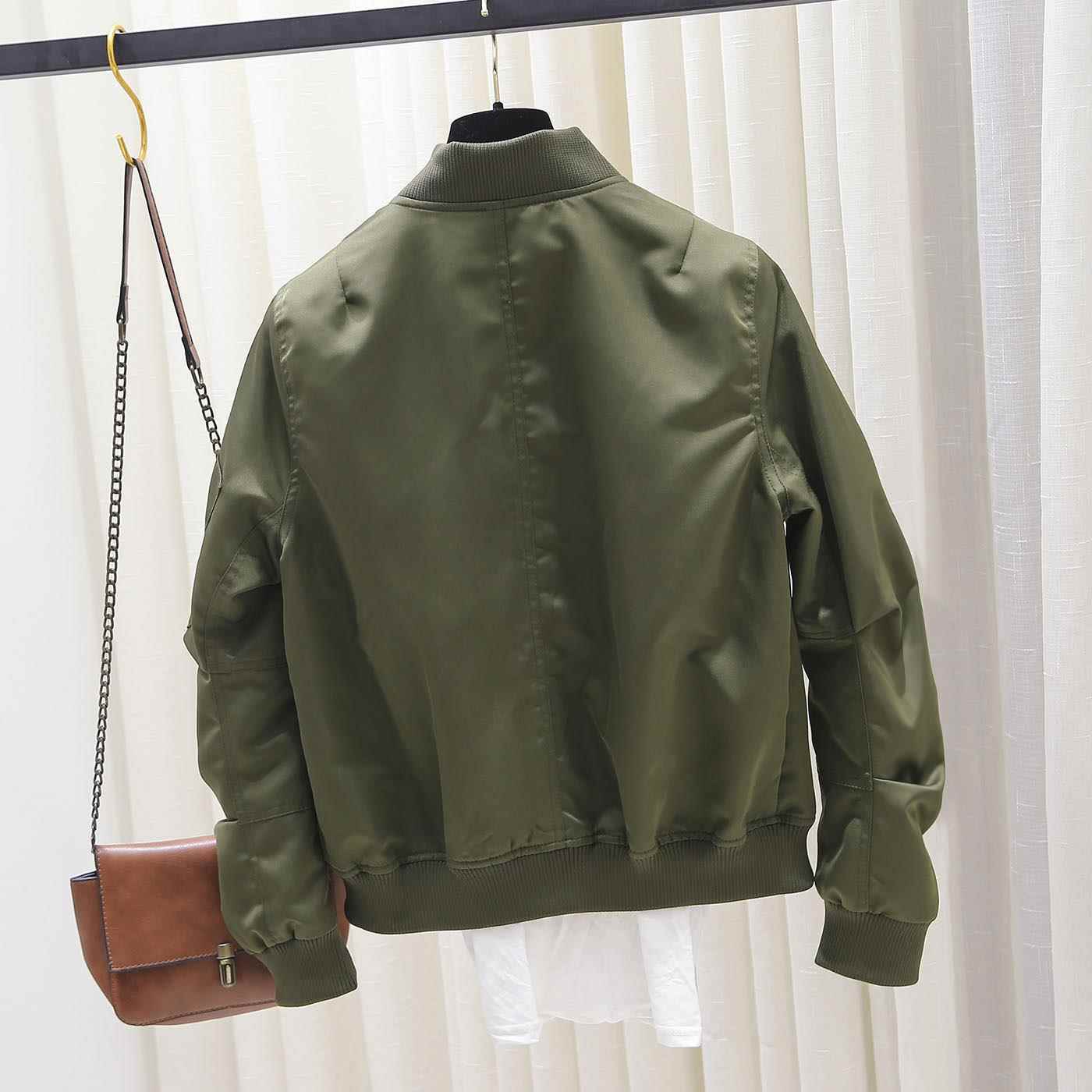 韩国飞行员夹克外套女春秋新款棒球服宽松bf加厚短款棉服冬ins潮 - 图1