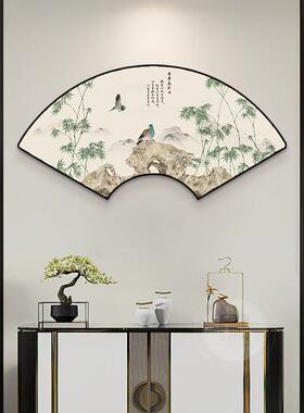 茶室创意挂画民宿餐厅饭店墙面壁画扇形中式客厅装饰画古风葫芦图
