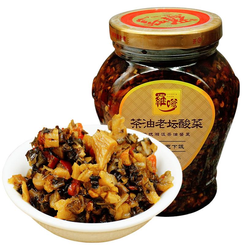 罗嗲农家自制坛子菜茶油酸菜458g湖南红薯叶腌制泡菜外婆菜酱菜