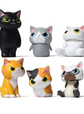 新款伪装猫咪的动物们猫头套变装猫摆件手办可爱奇趣造景公仔萌系