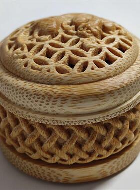 天然玉竹雕根雕刻把玩香妃蛉子筒万体虫具鸣虫蛐蛐蝈蝈笼罐盒摆件