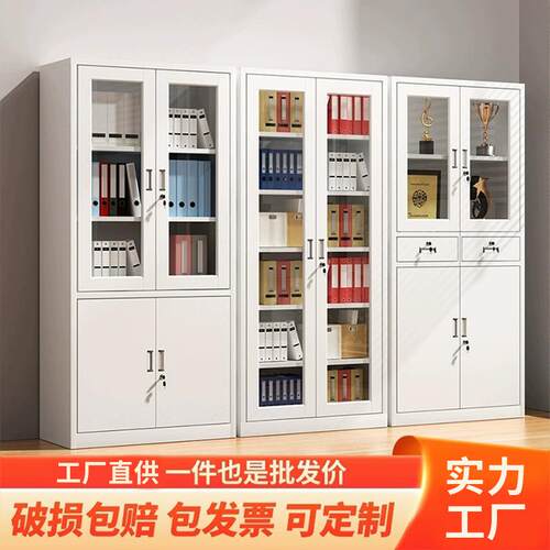 钢制文件柜铁皮柜办公室财务凭证柜带锁档案柜收纳柜矮柜资料柜子 - 图2