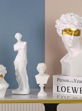 北欧希腊神话人物雕像维纳斯琴女摆件美术画室素描模特树脂工艺品