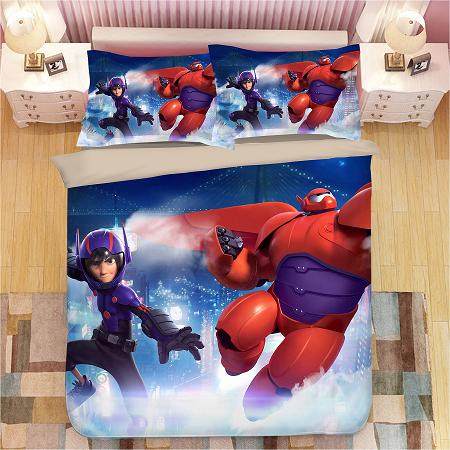 Customized cartoon cartoon super marine quilt covers, big white surrounding children's dormitory three-piece set