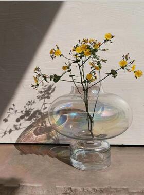 厂家现货北欧 喷色玻璃花瓶 客厅插花鲜花玫瑰花百合花干燥花