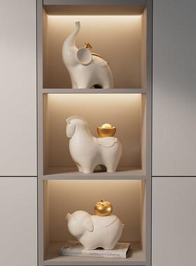 马上有钱摆件新中式客厅电视柜酒柜装饰工艺礼品摆饰办公室乔迁开