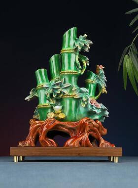 黄铜竹子摆件财富节节高工艺品客厅装饰开业乔迁礼品摆设