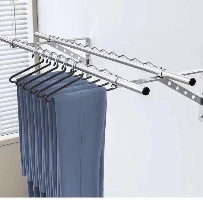 304不锈钢阳台晾衣架侧装三角架波浪管防风晾衣杆固定室外晒衣杆,淘宝优惠券,粉丝福利购,淘宝优惠卷