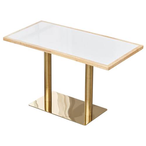 实木快餐小吃店桌椅简约现代烧烤面馆商用连锁店大理石岩板餐桌椅 - 图3