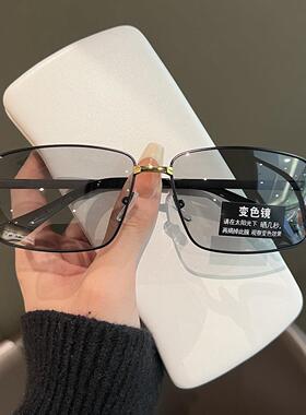 开 车专用偏光变色眼镜男抗UV强光太阳眼镜超轻窄框驾驶钓鱼太阳
