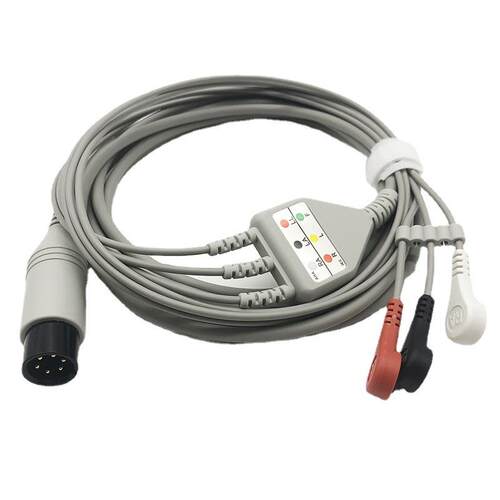 兼容理邦/迈瑞 PM9000/IPM10/8 通用6PIN 一体三导心电导联线tpu - 图3
