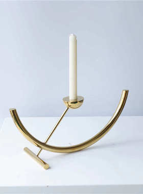 现代简约创意金属组合烛台书房样板间售楼部书架桌面装饰品摆件
