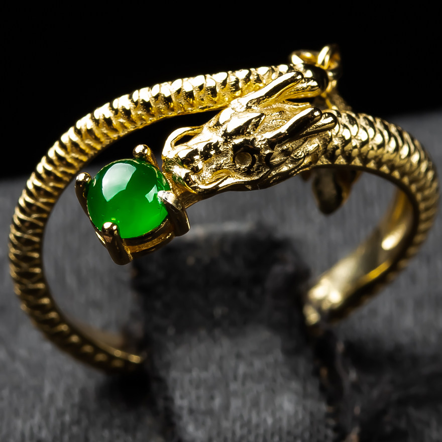 Natural jadeite ring for men and women authentic 925 luxury inlaid green clean and delicate egg ring 2.83g