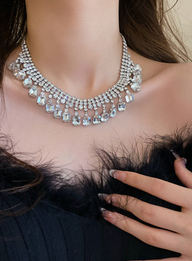 蝴蝶结夸张珍珠项链小众气质项链