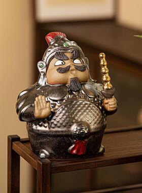 围炉高端门神摆件陶瓷神像雕塑客厅入户玄关镇宅乔迁新居开业礼物