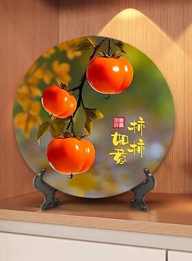 百福图摆件圆形摆台乔迁送礼福字相框装饰品客厅桌面摆画