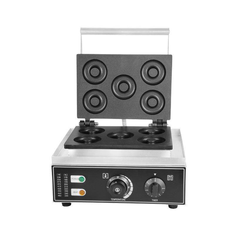 Commercial five-compartment donut baking and scone machine round commercial waffle maker electric heating device PB-5A
