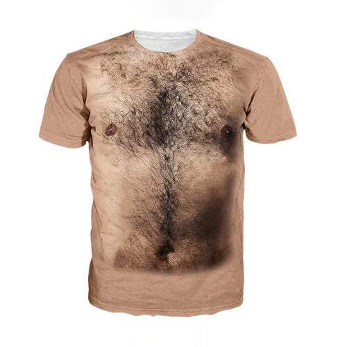 Fun muscle-mimicking streetwear tops and t-shirt肌肉模彷T-恤 - 图3