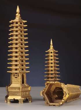 杨铜记 9九层13十三层书房桌面装饰工艺品 铜文昌塔 文昌塔摆件