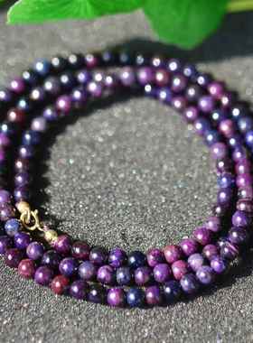 天然老料油润皇家紫舒俱来3圈手链项链复古优雅风女款苏纪石4.5MM