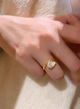 vintage珐琅珍珠纯银戒指指环