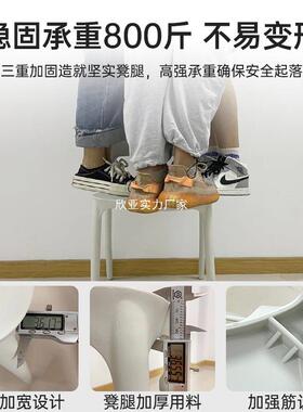 加厚塑料椅子家用餐椅叠放餐桌靠背椅简约餐厅餐饮凳子商用休闲椅