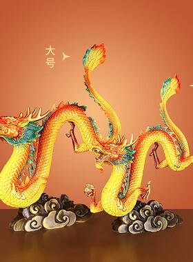 吉善《缘龙献瑞居》铜龙摆件祥生肖龙青龙金龙客厅家装品饰无品牌