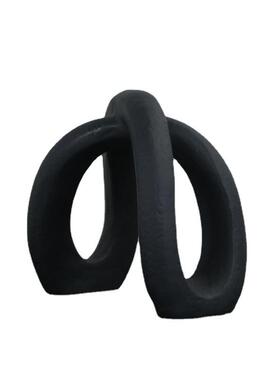 现代简约树脂黑色白色麻绳几何书桌客厅样板房书柜时尚轻装饰品