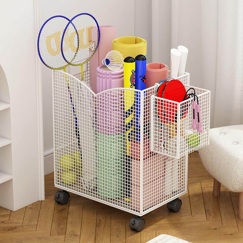 瑜珈垫收纳筐家用带轮放篮羽毛球架夹缝置物架健身运动器材收纳层,淘宝优惠券,粉丝福利购,淘宝优惠卷