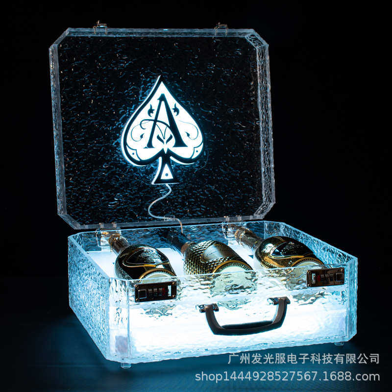 LED发光冰封酒箱七彩黑桃A香槟酒座KTV冰纹洋酒酒箱VIP酒杯箱酒吧,淘宝优惠券,粉丝福利购,淘宝优惠卷