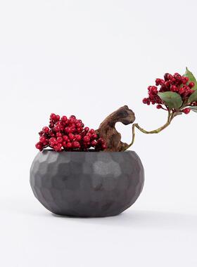 仿真花艺发财果软装饰摆件新中式样板房餐桌客厅玄关喜庆盆景摆设