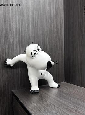 摩登现代植绒动物公仔潮玩雕塑摆件儿童房桌面客厅酒店样板间饰品