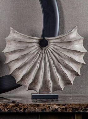 现代简约家居几何半圆形抽象雕塑摆件样板房售楼处玄关书房装饰品