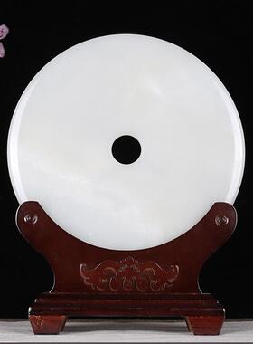 平安扣摆件天然玉石摆设玉扣怀古玉器玉璧家居玄关电视柜装北琴萱