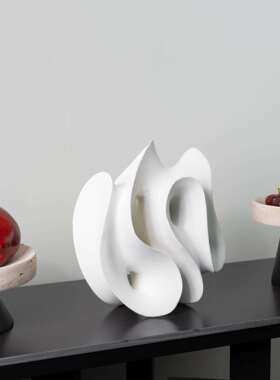 现代曲简约几何镂空树脂创意线样摆件桌面GT-A037茶几装饰板酒间